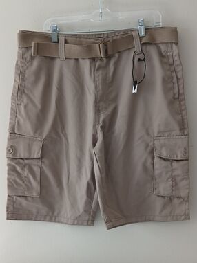 The Reset Men's Cargo Shorts in Khaki with Webbing Belt